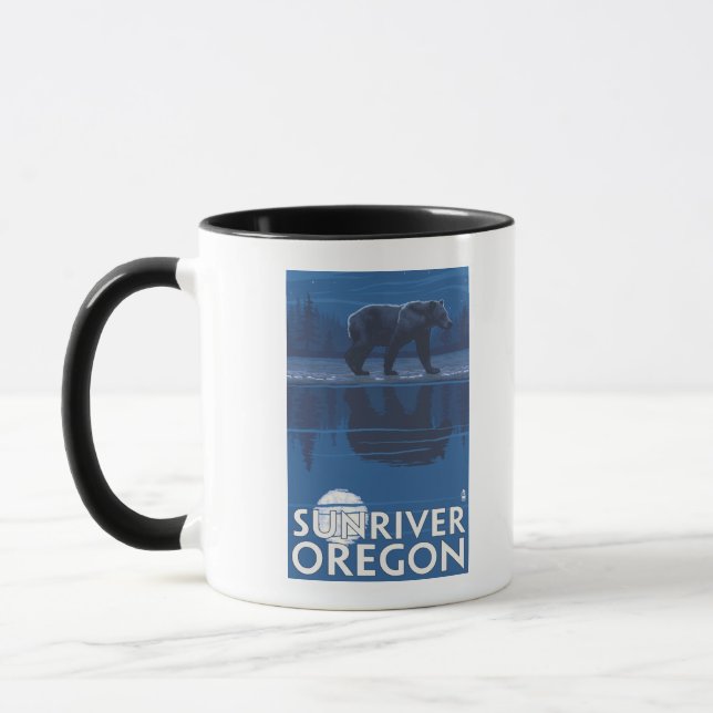 Bear in Moonlight - Sun River, Oregon Mug (Left)