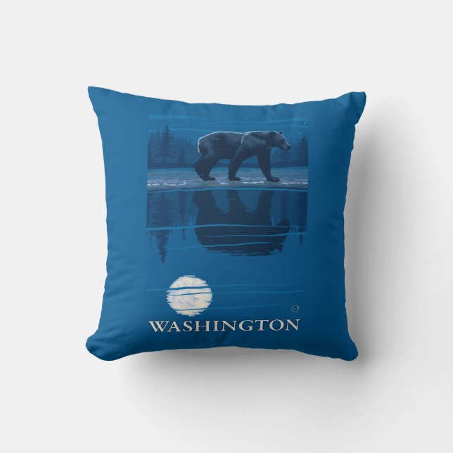 Bear in Moonlight - Washington Cushion (Front)