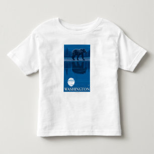 Bear in Moonlight - Washington Toddler T-Shirt