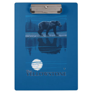 Bear in Moonlight - West Yellowstone, Montana Clipboard