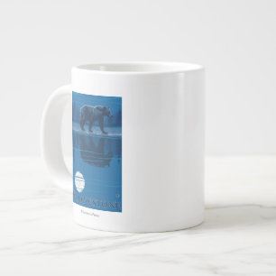 Bear in Moonlight - West Yellowstone, Montana Large Coffee Mug