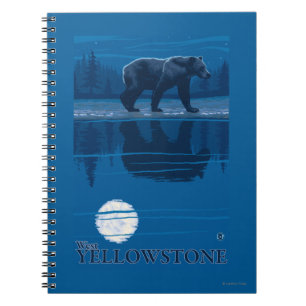 Bear in Moonlight - West Yellowstone, Montana Notebook