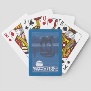 Bear in Moonlight - Yellowstone National Park Playing Cards