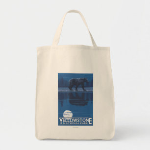 Bear in Moonlight - Yellowstone National Park Tote Bag