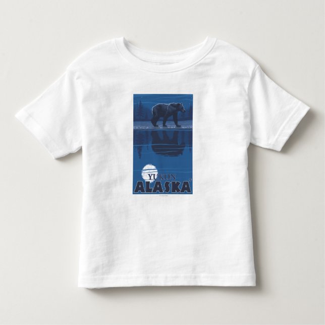 Bear in Moonlight - Yukon, Alaska Toddler T-Shirt (Front)