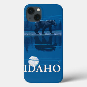 Bear in MoonlightIdahoVintage Travel Poster iPhone 13 Case