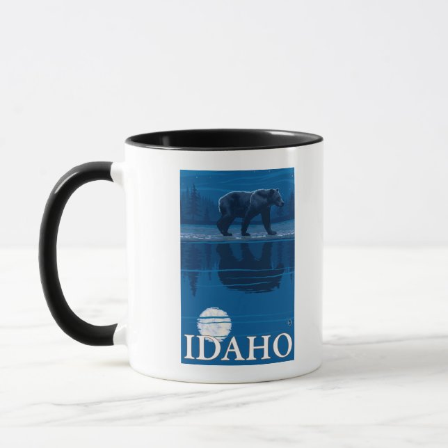 Bear in MoonlightIdahoVintage Travel Poster Mug (Left)