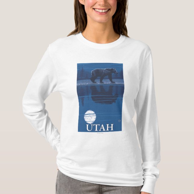 Bear in MoonlightUtah T-Shirt (Front)