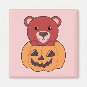 Bear In Pumpkin Sweet Bears Happy Halloween Magnet