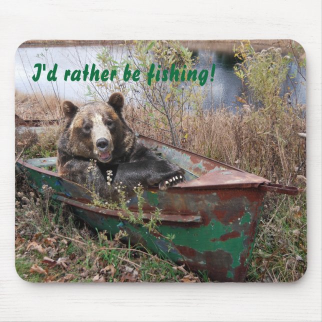 bear in rusty rowboat mouse pad (Front)