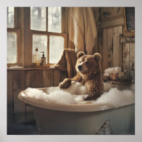 Bear in the Bathtub Bathroom art