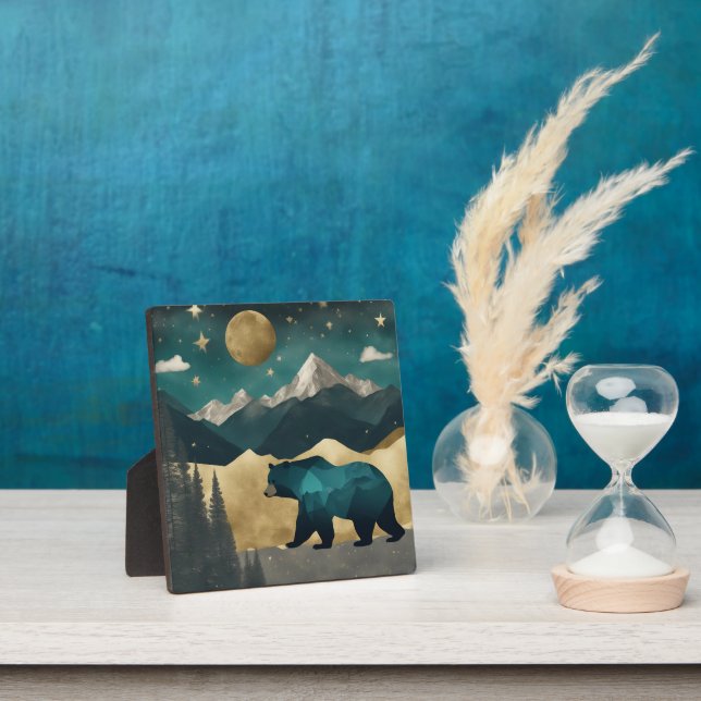 Bear in the Moonlight Design Plaque (Insitu)