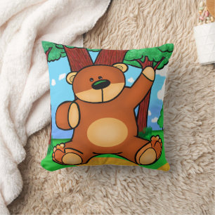 Bear in the Prairie - Bear in grassland Cushion
