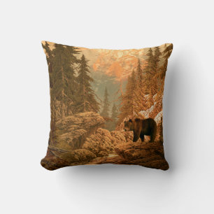 Bear in the Rocky Mountainsbear,brown,animal,grizz Cushion