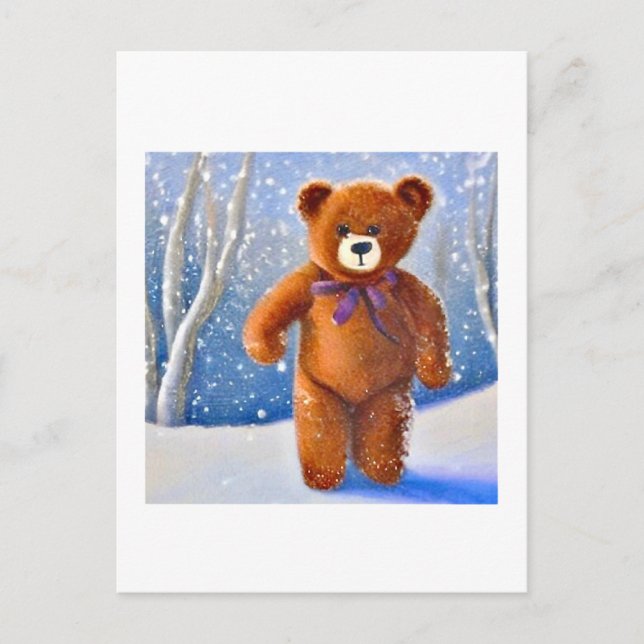 Bear in the snow postcard (Front)