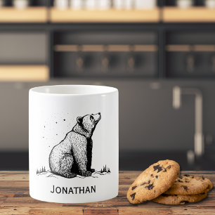 Bear in the Wilderness Monogram  Coffee Mug