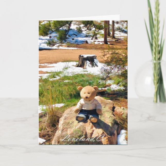 Bear In The Woods Funny Greeting Card (Front)