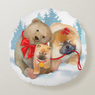 BEAR-ING GIFTS Chow Teddybear brush fleece pillow
