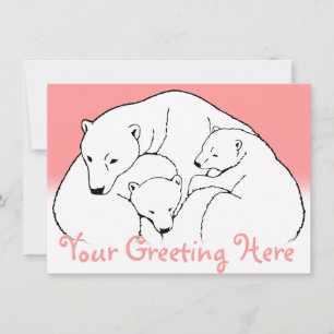 Bear Invitations Personalised Polar Bear Cubs Card