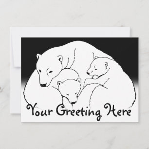 Bear Invitations Personalised Polar Bear Cubs Card