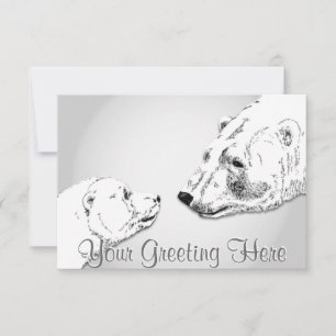 Bear Invitations Personalised Polar Bear Cubs Card