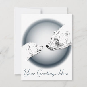 Bear Invitations Personalised Polar Bear Cubs Card