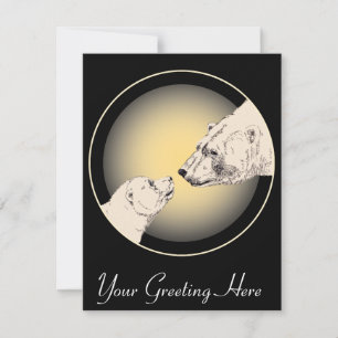 Bear Invitations Personalised Polar Bear Cubs Card