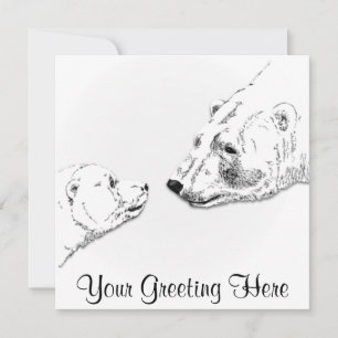 Bear Invitations Personalised Polar Bear Cubs Card