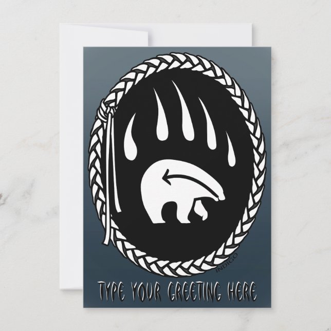 Bear Invitations Personalised Tribal Bears Card (Front)