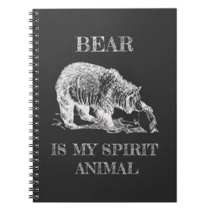 Bear is My Spirit Animal funny quote chalk design Notebook