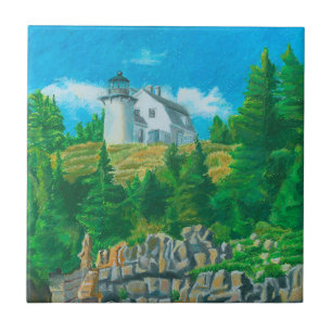 Bear Island Light Painting Ceramic Tile