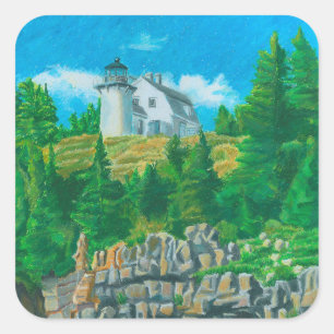 Bear Island Light Painting Square Sticker