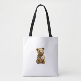 Bear jewellery with white pearl tote bag