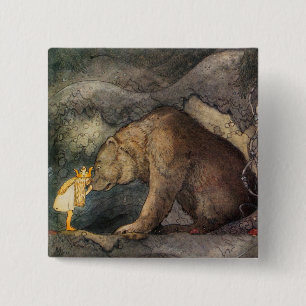 Bear Kiss 15 Cm Square Badge