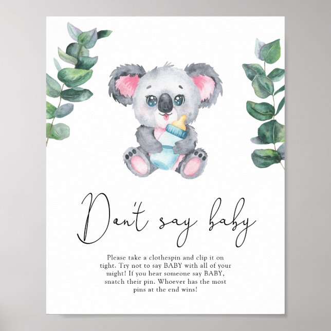 Bear Koala Don't say baby Poster (Front)