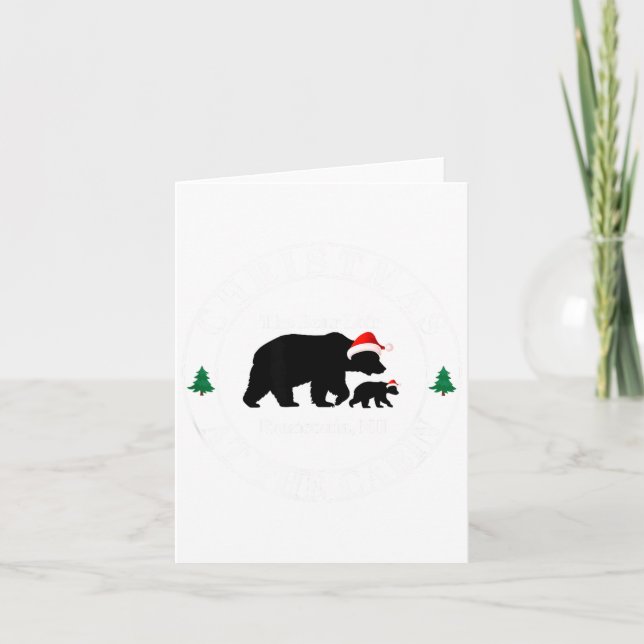 Bear Lair Christmas Childrens Family Cabin  Card (Front)