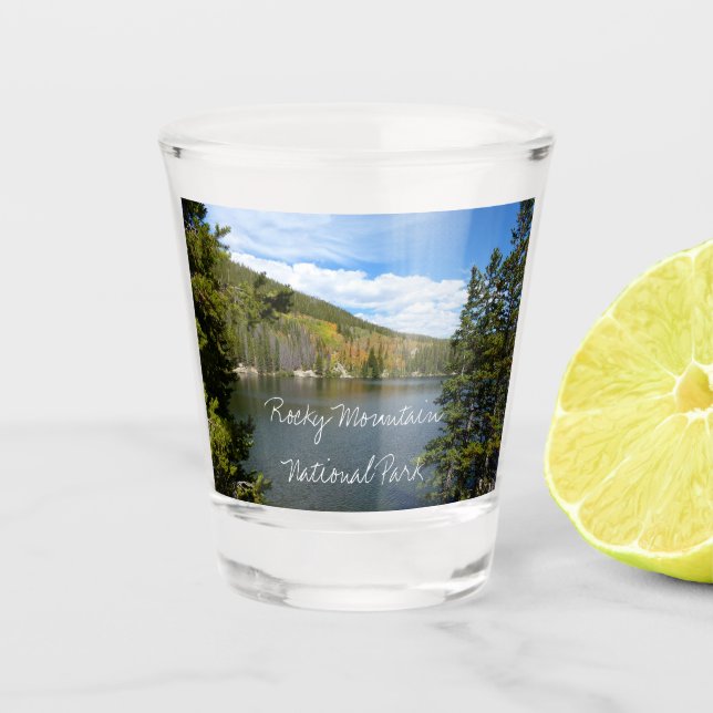 Bear Lake at Rocky Mountain National Park Shot Glass (Front)