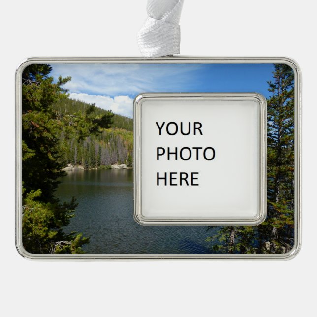 Bear Lake at Rocky Mountain National Park Silver Plated Framed Ornament (Front)