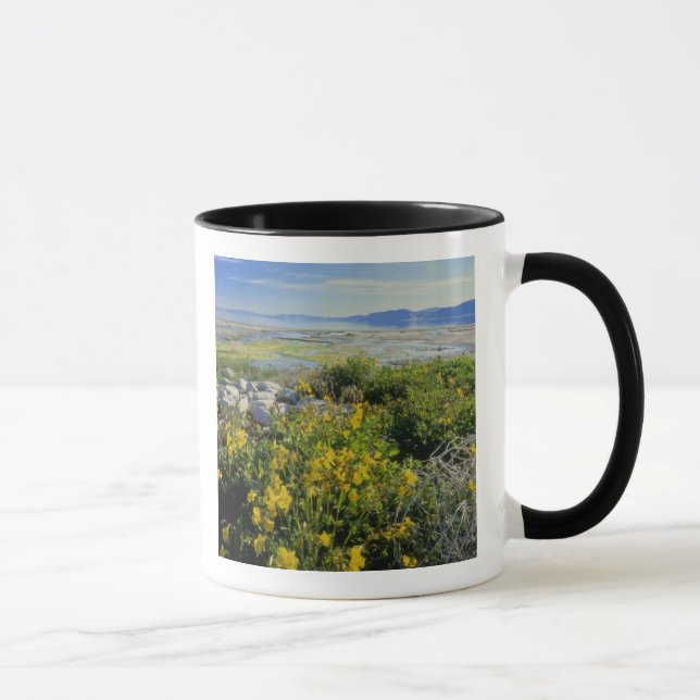 BEAR LAKE, UT, US, monkey-flower & tumbleweed, Mug (Right)