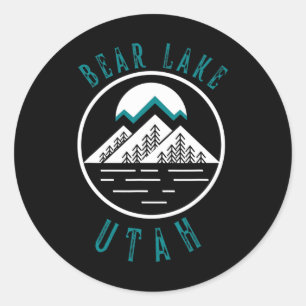 Bear Lake Utah Mountain Skiing Hiking Fishing Boat Classic Round Sticker