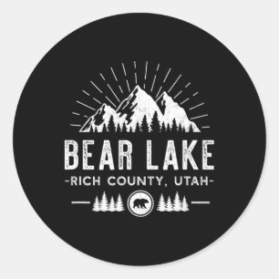 Bear Lake Utah - Mountain Skiing Hiking Fishing Classic Round Sticker