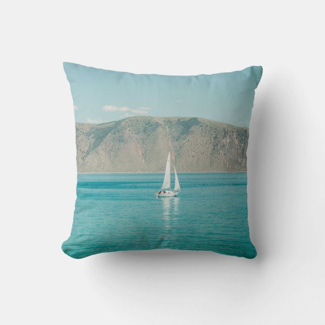 Bear Lake Utah Sail Boat Cushion (Front)