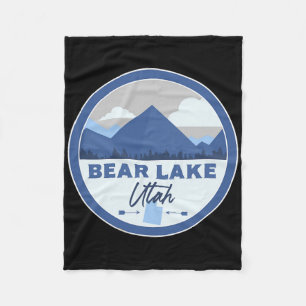 Bear Lake Utah Ut Mountains Badge Hiking Souvenir Fleece Blanket