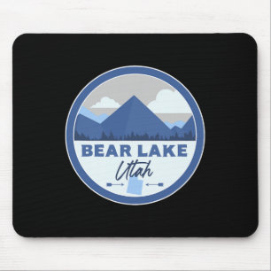 Bear Lake Utah Ut Mountains Badge Hiking Souvenir Mouse Pad