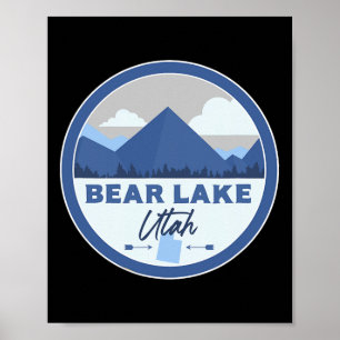 Bear Lake Utah Ut Mountains Badge Hiking Souvenir  Poster
