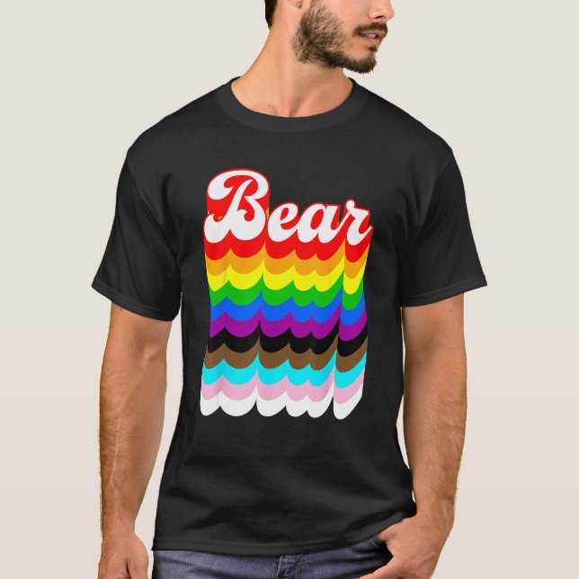 Bear LGBTQ pride rainbow T-Shirt (Front)