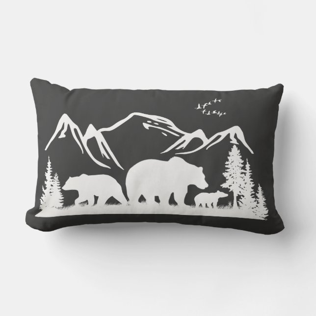 Bear Lodge Decor Pillow (Personalise) (Front)