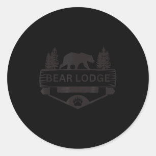Bear lodge wyoming wildlife bear hiking camping classic round sticker