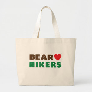 Bear love hiker large tote bag