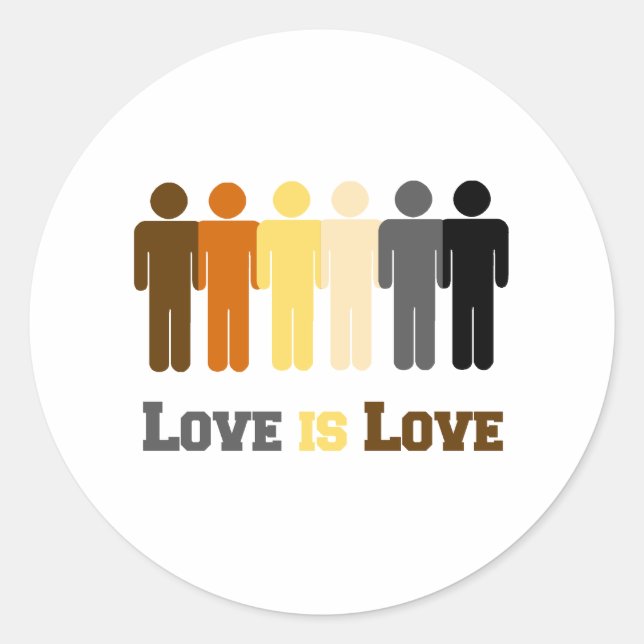 Bear Love is Love Classic Round Sticker (Front)